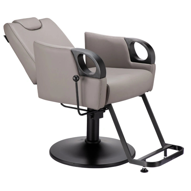 Karma Tumut Reclining Salon Chair Fawn Reclined Front Side View