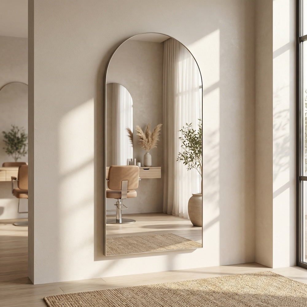 Louvre Mirrors Alto Arch Frameless Mirror Wall Mounted Salon