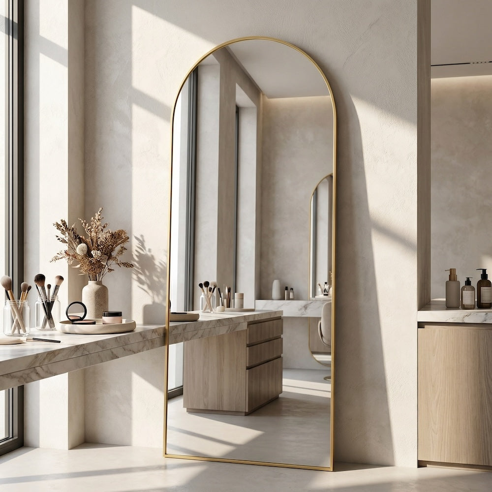 Louvre Mirrors Areya Arch Mirror Gold