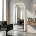 Louvre Mirrors Aura Arch Backlit LED Salon Mirror Black Leaning