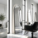 Louvre Mirrors Aura Arch Backlit LED Salon Mirror Black Side By Side Leaning