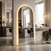 Louvre Mirrors Aura Arch Backlit LED Salon Mirror Gold Leaning