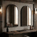Louvre Mirrors Contour Arch Mirror Black Side By Side Front Side View