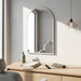 Louvre Mirrors Contour Arch Mirror White Salon Front Side View
