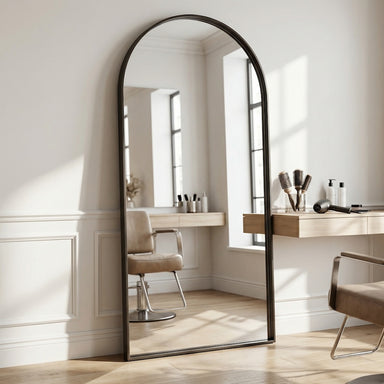 Louvre Mirrors Industrial Arch Salon Mirror Black