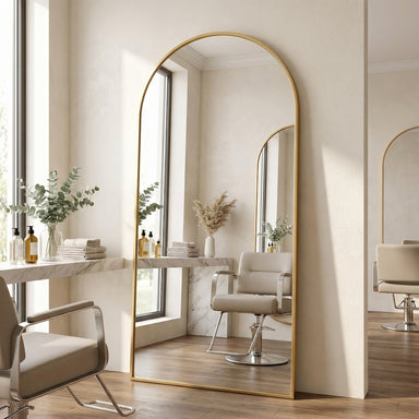 Louvre Mirrors Industrial Arch Salon Mirror Gold