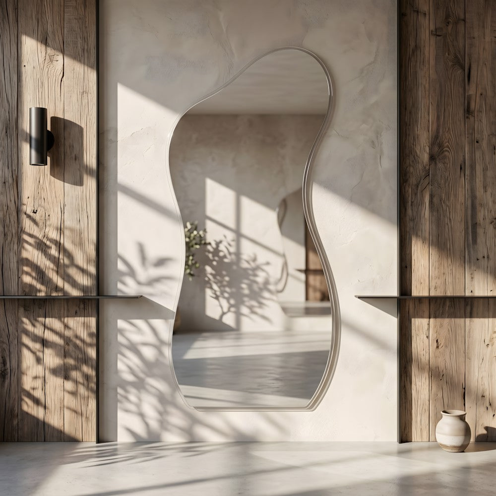 Louvre Mirrors Lyra Frameless Mirror Wall Mounted Rustic Interior