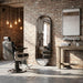 Louvre Mirrors Ovate Pill Wall Barber Mirror Black