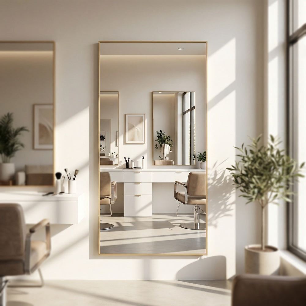 Louvre Mirrors - Contemporary Classic Thin Mirror - Brass